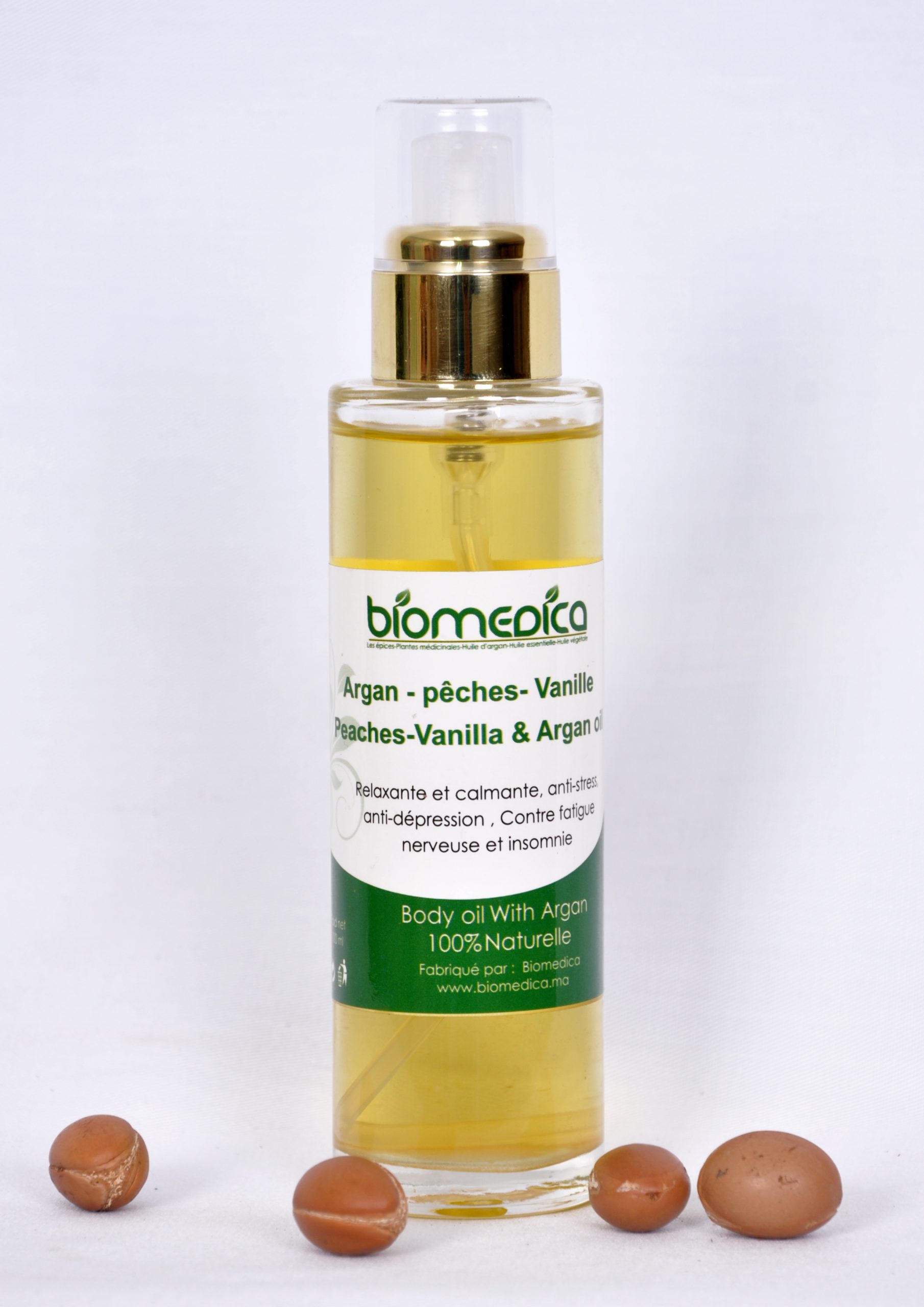 Huile relaxante et calmante vanille-pêche - 100ML