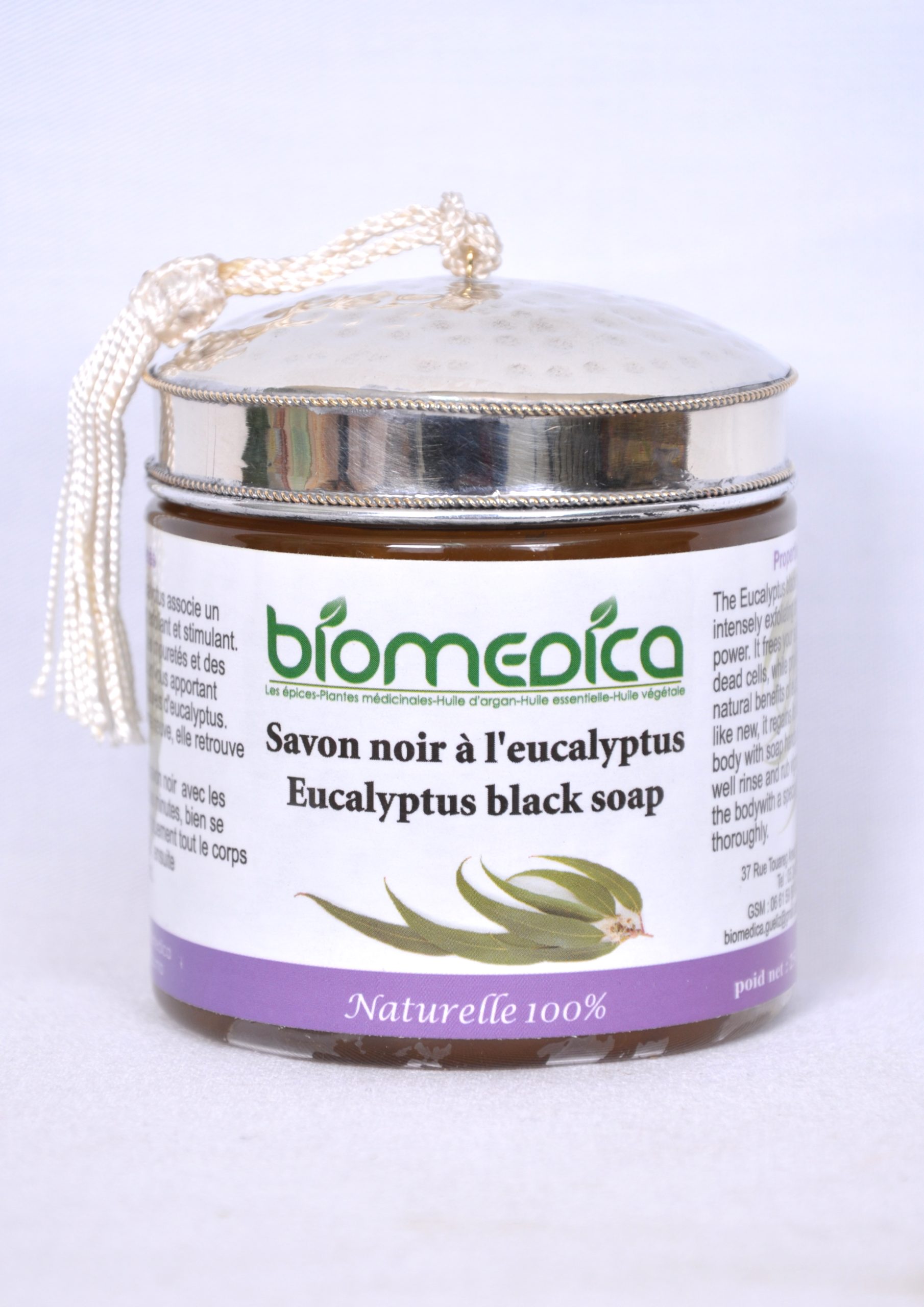 Savon noir à l’huiles essentielle d’eucalyptus -250G