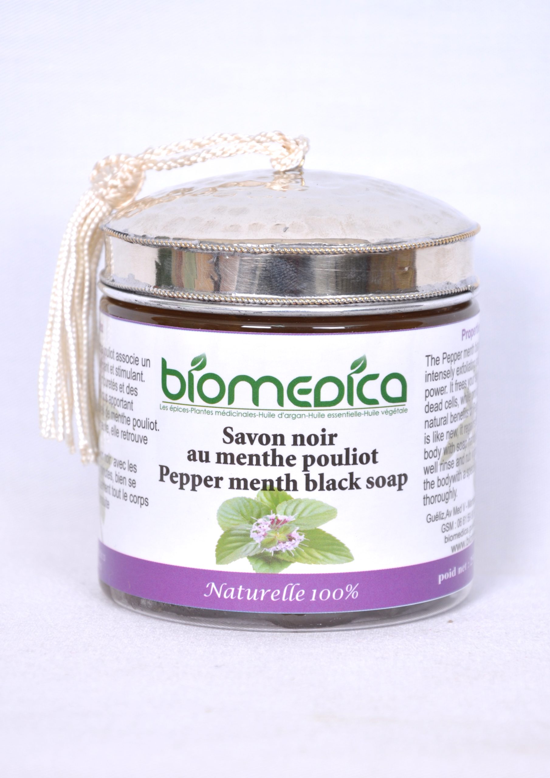 Savon noir à l’huiles essentielle de menthe pouliot -250G