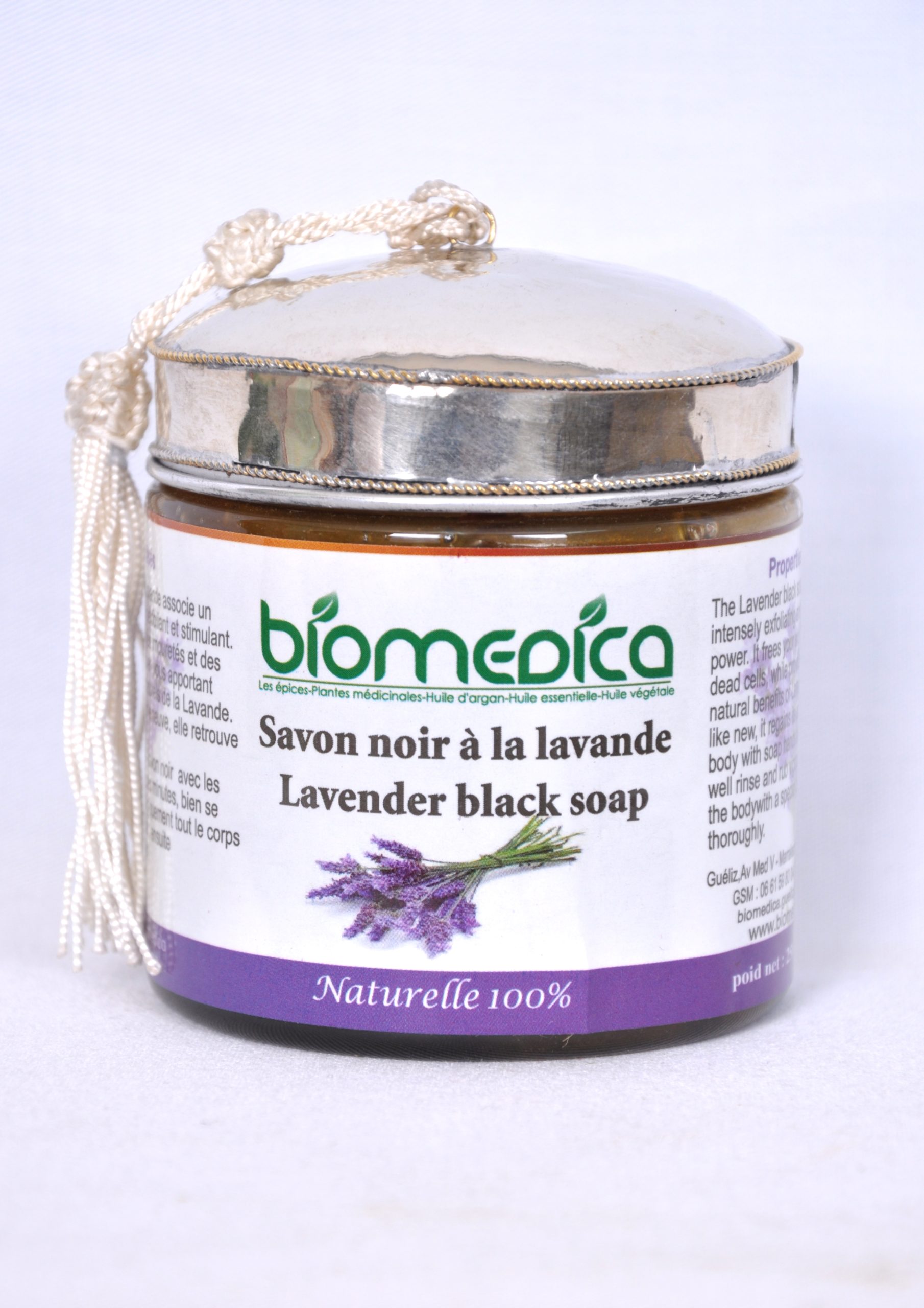 Savon noir à l’huiles essentielle de lavande -250G