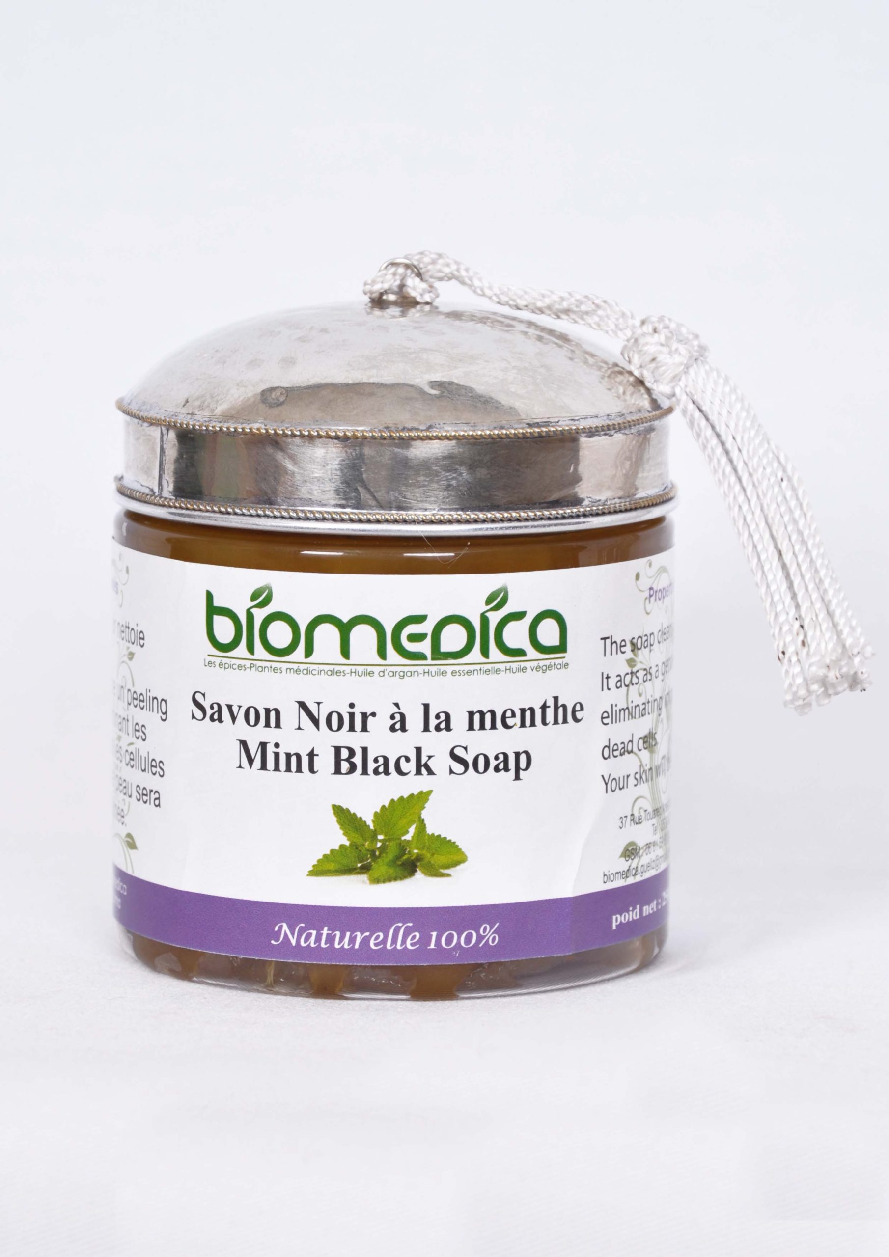 Savon noir à l’huiles essentielle de Menthe -250G