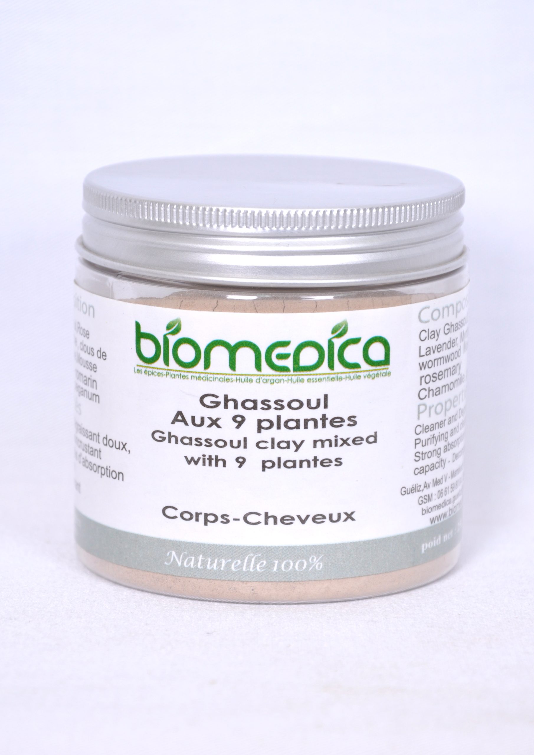 Ghassoul poudre aux 9 plantes aromatiques -100G